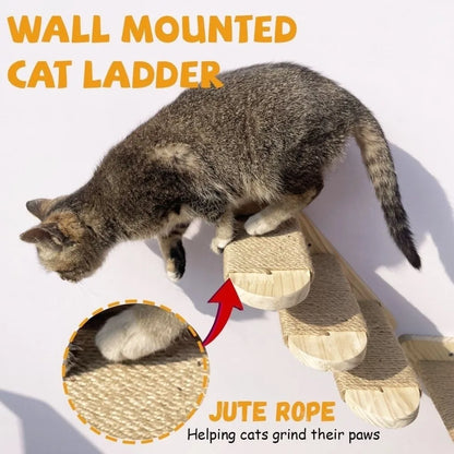 1Pc/4Pcs Wooden Cat Climbing Shelves Sisal Cover Wall Mounted Cat Scratcher Furniture Pet Stairs Toy Scratching Board